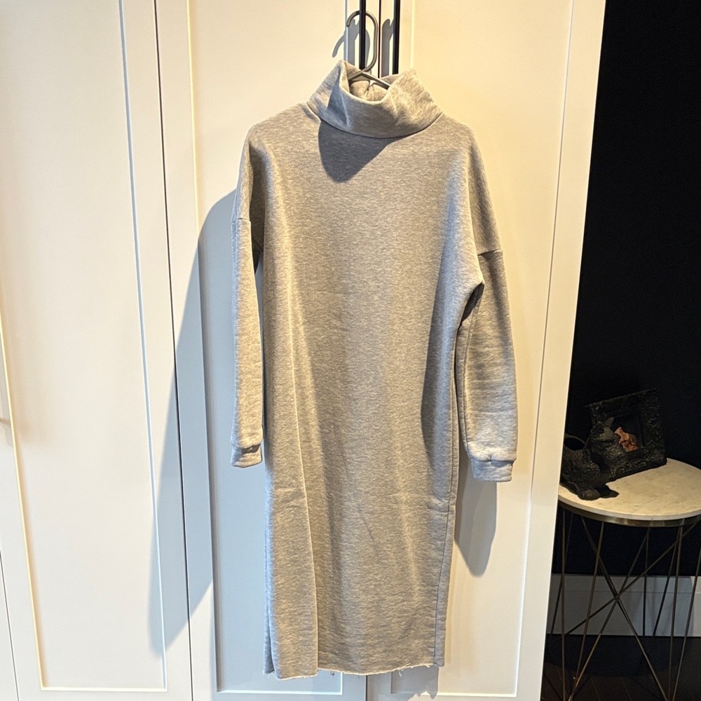 Gray Turtleneck Sweater Dress